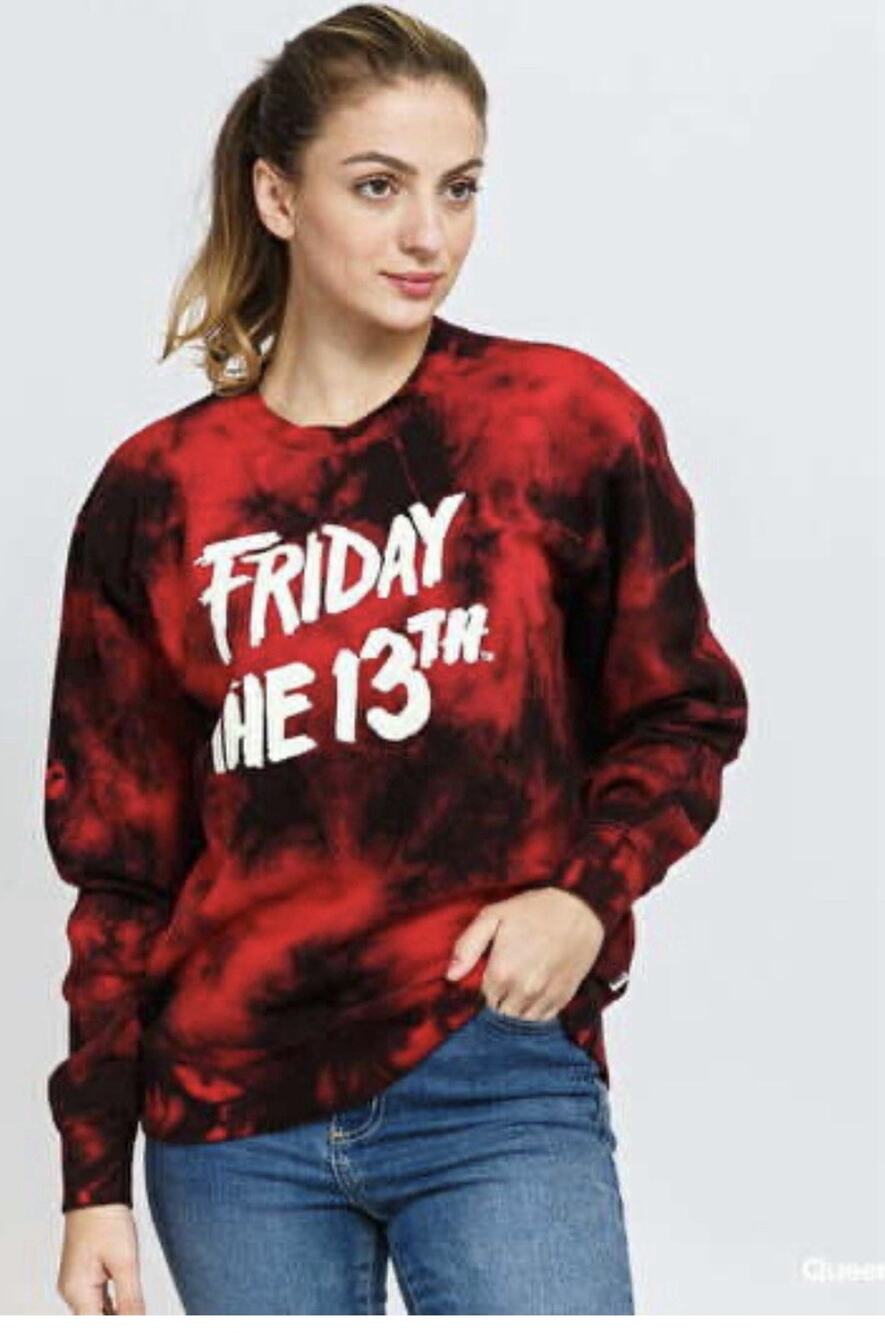 VANS X Friday The 13th Crew Neck Sweatshirt Jason Voorhees Red Women’s XS
